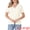 Beige, variant on DARING DIVA Women's Eyelet Tops V Neck Short Sleeve Knit Button Down Shirts S Pink