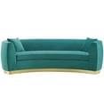 thumbnail image 5 of Modway Resolute Curved Performance Velvet Stainless Steel Sofa in Teal, 5 of 6