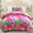 Pink & Green Love, variant on NC Sherpa Blanket Blue, Pink, Polyester Reversible Bed Blankets Twin (Count 2)