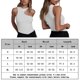 thumbnail image 2 of Body acanalado sexy Top ajustado de doble capa para mujeres que tocan fondo (Blanco L) FLhrweasw Para estrenar, 2 of 7