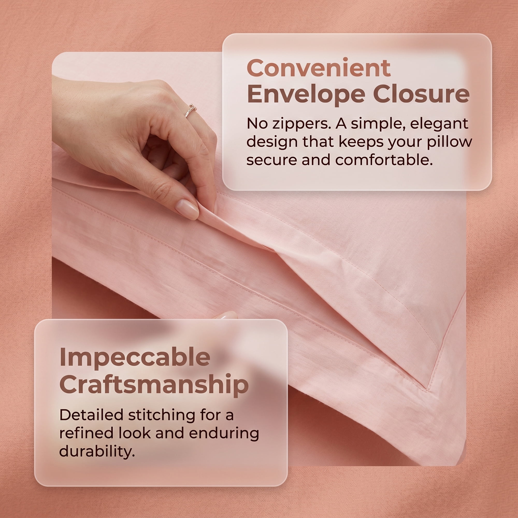 Unique Bargains 2 Pack Silk Pillowcase Set Smooth Cooling Envelope Closure Pink
