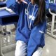 thumbnail image 3 of -Sudadera con capucha para mujer, ropa de calle de gran tamaño, Estética de lana, estilo coreano, Hippie, Y2k, azul, Vintage, Invierno, 3 of 5