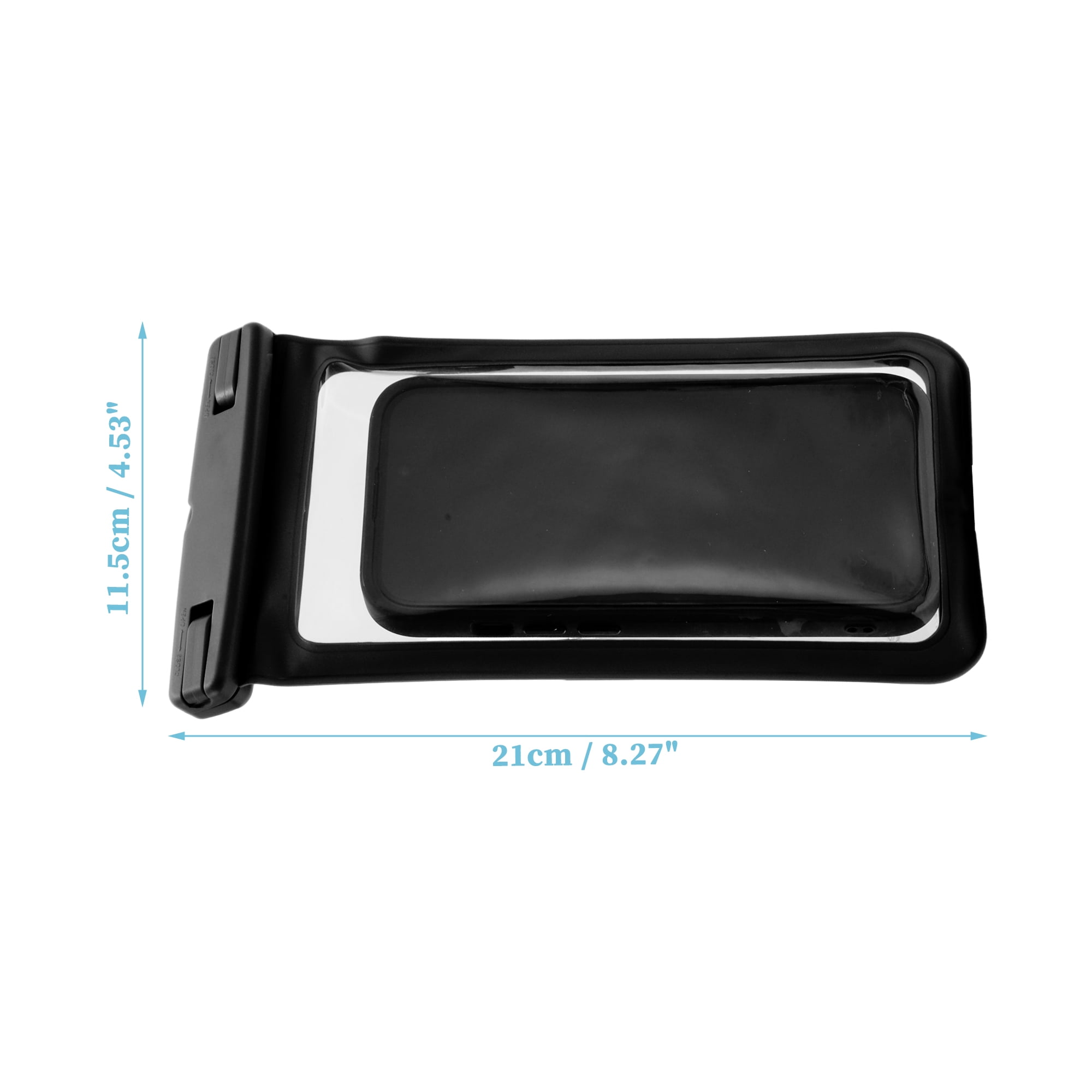 Unique Bargains 2 Pcs Mobile Bag Waterproof Case Compatible for Phone 4.53x8.27 Black