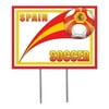 Pack of 6 Red, Yellow and White "Spain" Soccer Themed Yard Signs 16"