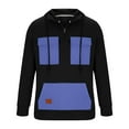 thumbnail image 3 of Tawop Men's Jacket Military Cargo Sweatshirt Long Sleeve Zip with Hood Multi Pockets Outdoor Color Block Sports Winter Jackets for Men,Blue,M, 3 of 4