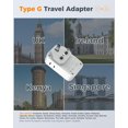 thumbnail image 2 of Adaptador de viaje TESSAN PD 20W de EE. UU. a Reino Unido con 4 tomas de CA y 4 puertos USB, 2 of 7