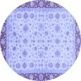 thumbnail image 1 of Ahgly Company Machine Washable Indoor Round Abstract Blue Modern Area Rugs, 5' Round, 1 of 4