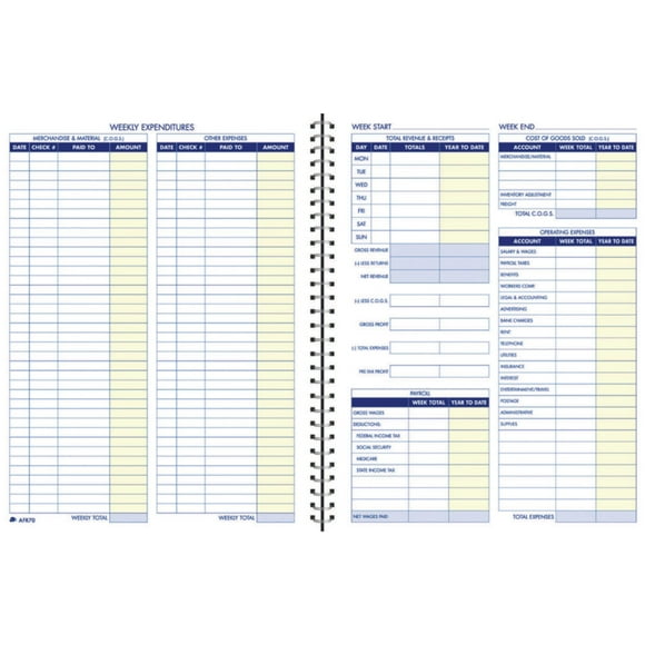 Libro de Registro Contable Adams Formato Semanal AFR70