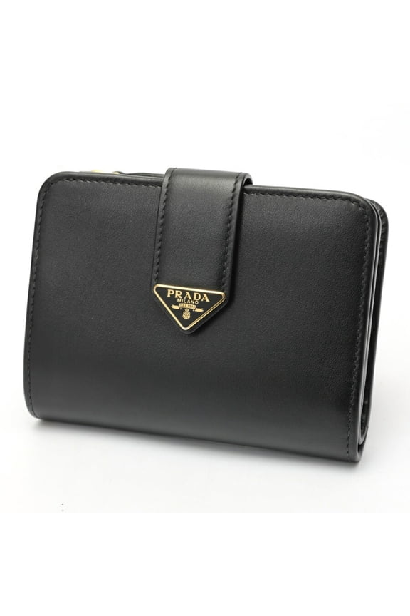 Pre-Owned Prada City Calf Tab Bi-fold Wallet 1ML018 Leather Black