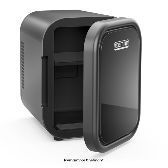 Chefman - Mini Refrigerador Portátil 6 Latas Logrado Color Negro