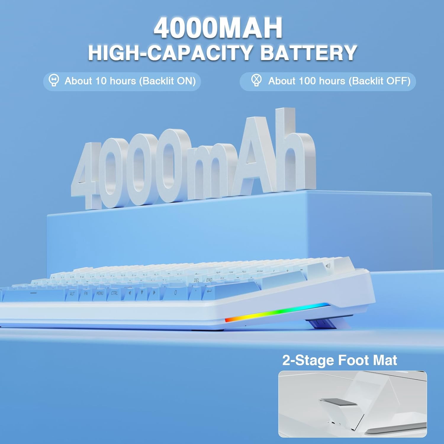 Restored Aula F108 Wireless Mechanical Keyboard, BT5.0/USB-C/2.4GHz Hot Swappable Custom Gaming Keyboards, PBT Keycaps, Pre-lubed Switches, RGB Backlit Full Size Creamy Keyboard with Number Pad (Refurbished)