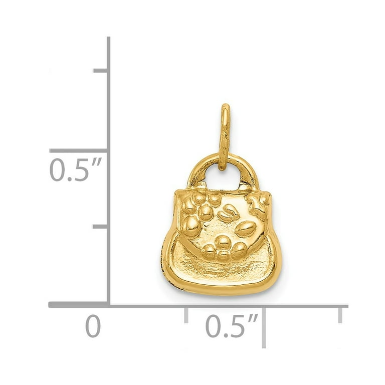 Real 14kt Yellow Gold 3 D Purse Charm Pendant for Adults and Teens for Women and Men Walmart