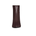 thumbnail image 7 of BLISSFUL STEP Women's Boots Pointed Toe Zipper Patent Leather Ankle Chunky Boots Coffee 10, 7 of 7