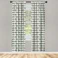 thumbnail image 3 of Ambesonne House Curtains, Geometric Modern Architecture, Pair of 28"x84", Pale Taupe Cream Seafoam, 3 of 5