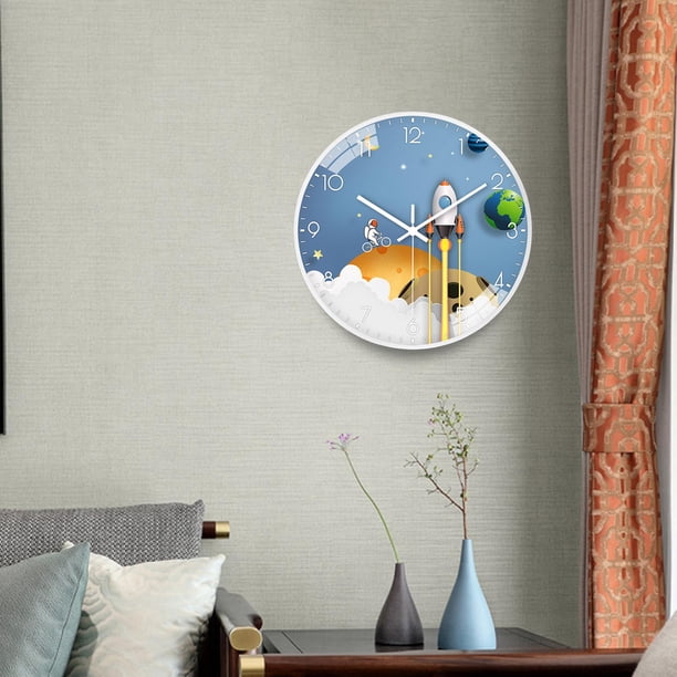 Reloj de pared de , reloj de pared decorativo de espacio silencioso sin tictac, reloj analógico moderno redondo de 8 "para habitación de EstiloD Colco Reloj de pared