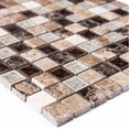 thumbnail image 4 of The Tile Life Marbles 4 x 4 Noce Polished Glass Mosaic Tile Sample 1 Piece, 4 of 5