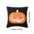 thumbnail image 3 of OutmaxHome Minimalist Pumpkin Pattern Throw Pillow Cover, Black Halloween Farmhouse Home Sofa Decor, 3 of 7