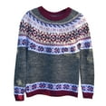 thumbnail image 4 of Women's Christmas Vintage Sweater Long Sleeve Crewneck Chunky Knit Print Pullover Loungewear Dark Gray 4XL, 4 of 4