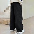 thumbnail image 5 of Nilvkv Boys Joggers, Boys Pants, Drawstring Elastic Waist Sweatpants accented with Side Pockets and Embroidered Detail for Daily Casual Black 11-12 Years, 5 of 6