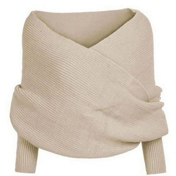WonderWiz Scarf With Sleeves For Women Knitted Double Sleeve 2025 Fall Winter Warm Shawl Scarves Coastal Grandma Sweater Complexion One Size