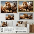 thumbnail image 4 of Designart "Lion Savannah Oil I" Animals Floater Framed Wall Art Living Room, 4 of 7