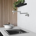 thumbnail image 2 of Stylish Asti Two Handles Brushed Stainless Steel Wall Mount with Single Hole Pot Filler K-145S, 2 of 10