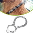thumbnail image 1 of OULII Chaîne en Métal Argenté pour Chien Réglable Durable pour l'Entraînement, 1 of 4