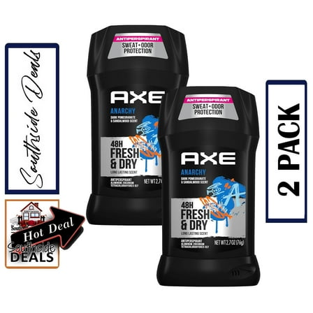 Axe Fresh Deodorant Stick, Anarchy, 3 Oz Each (2 Pack)