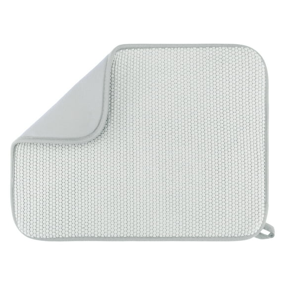 REGALWOVEN Absorbent Microfiber Dish Drying Mat for Kitchen Counter and Sink Gray 15.7*11.8 inch