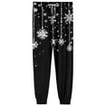 thumbnail image 5 of Dwelliawo Merry Christmas Mens Pajama Pants Loose Fit Elastic Waist Pajama with Pockets Christmas Sleepwear Lounge Pants Snowflake Xmas Snowflake Prints Jogger Pant Black 2XL, 5 of 5