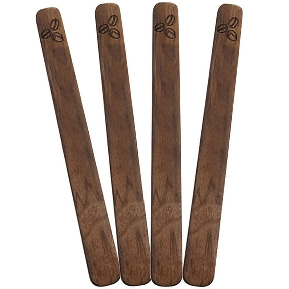 MEIBUTYUP 4-Pack Wooden Coffee Stirrer Slices Reusable Drink Mixers for Kitchen Bar Supplies and Beverage Accessories