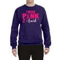 thumbnail image 2 of I Wear Pink for My Aunt Survivor Awareness Unisex Crewneck Graphic Sweatshirt, Purple, 2XL, 2 of 3