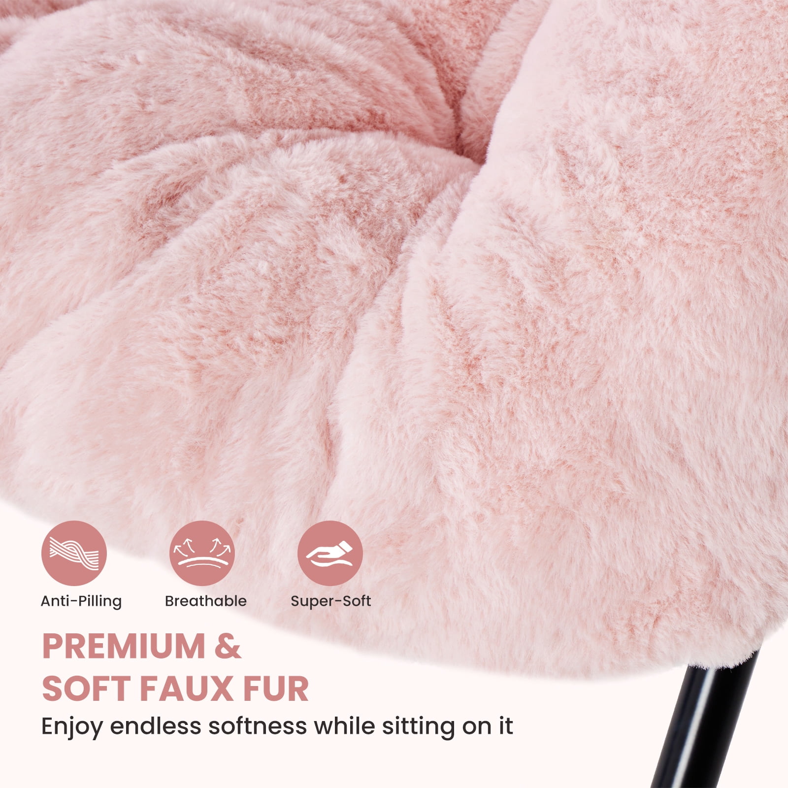 Comfy Faux Fur Folding Lounge Chair for Adults, Large Size Foldable