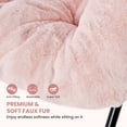 thumbnail image 4 of LIFERECORD Oversized Faux Fur Folding Chair - Plush Lounge Chair for Adults, Large Foldable Reading Chair for Bedroom, Dorm & Living Room, Pink, 4 of 7