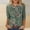 Green#1, variant on Lightweight Women's Round Neck Top 3/4 Sleeve,Ladies' Fashion Printed Round Neck Three Quarter Sleeve 3/4 Sleeve T-shirt Loose Black XXXL