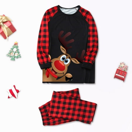 

Judty Parent-Child Women Mom Outfit Parent-child Warm Christmas Soft Set Printed Home Wear Pajamas Two-piece Mother Set