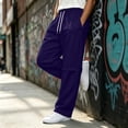 thumbnail image 5 of MXALUOB Open Bottom Sweatpants Men Straight Leg Drawstring Athletic Pants Full Length Loose Fit Pleated Fashion Pant Gym Running Trousers, 5 of 6