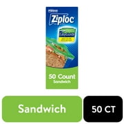 Ziploc Sandwich Bag, Grip 'n Seal Technology, 50 Count