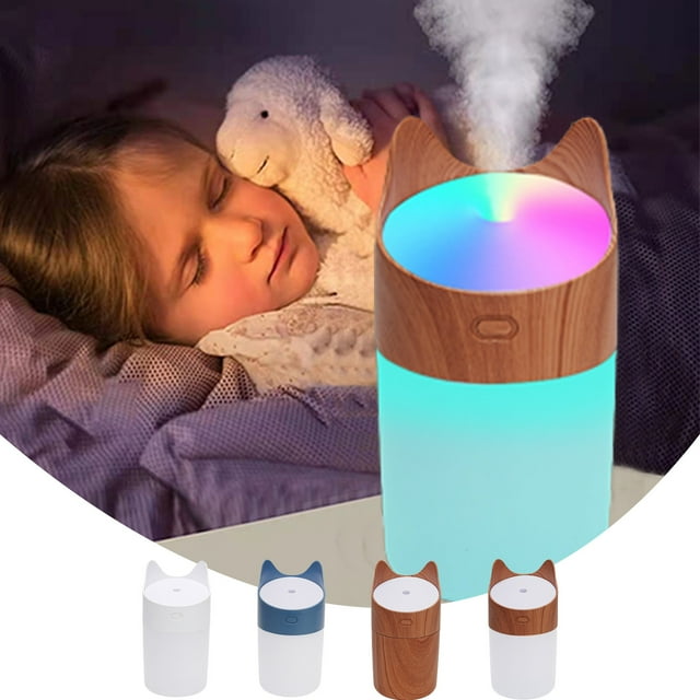 Mini Humidifier for Bedroom & Desk - Quiet Cool Mist with Night Light, USB, Auto Shut-Off for Dry Skin, Sleep, Plants & Office