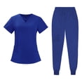 thumbnail image 3 of Conjunto de enfermería para mujer, uniforme de enfermera, camiseta y pantalones finos de manga corta SG, 3 of 7