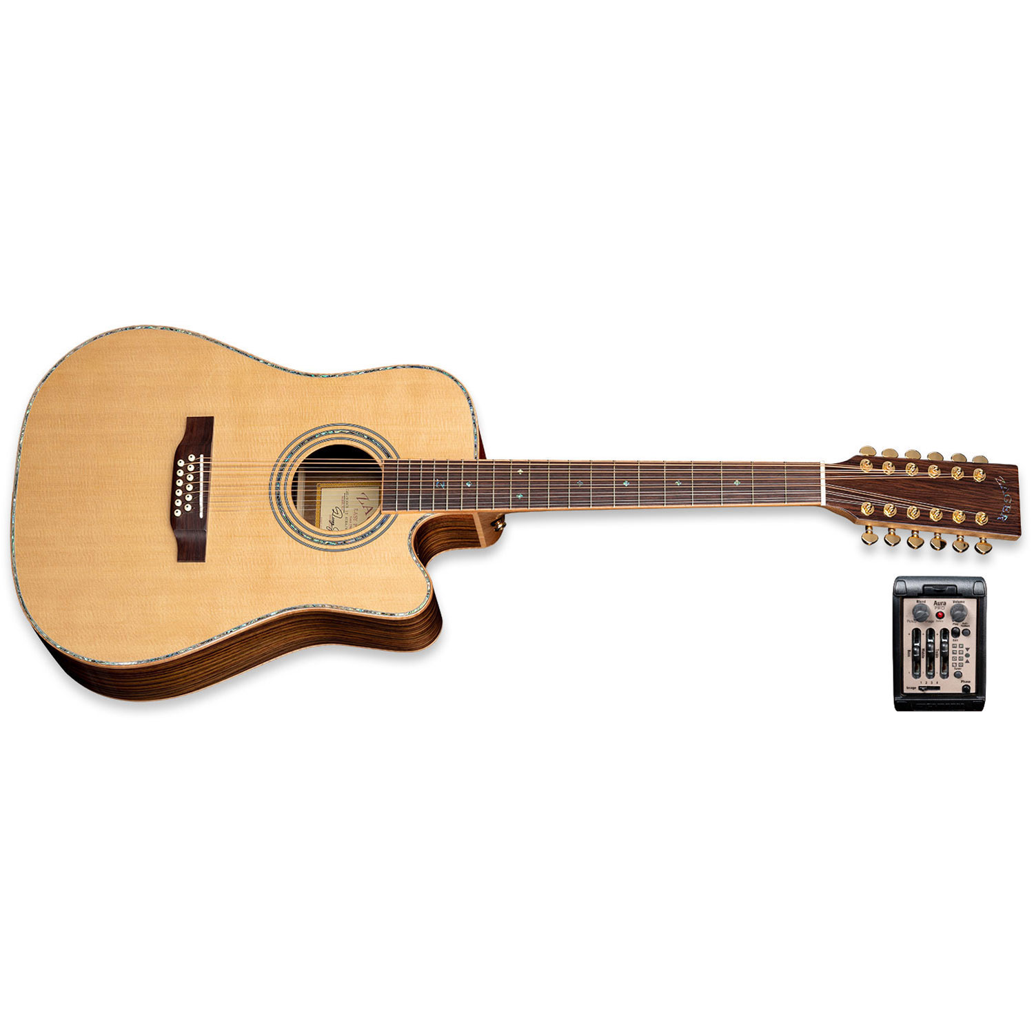 Buy Zager 12 String ZAD900CE Solid Spruce/Rosewood Acoustic Electric Guitar with Aura