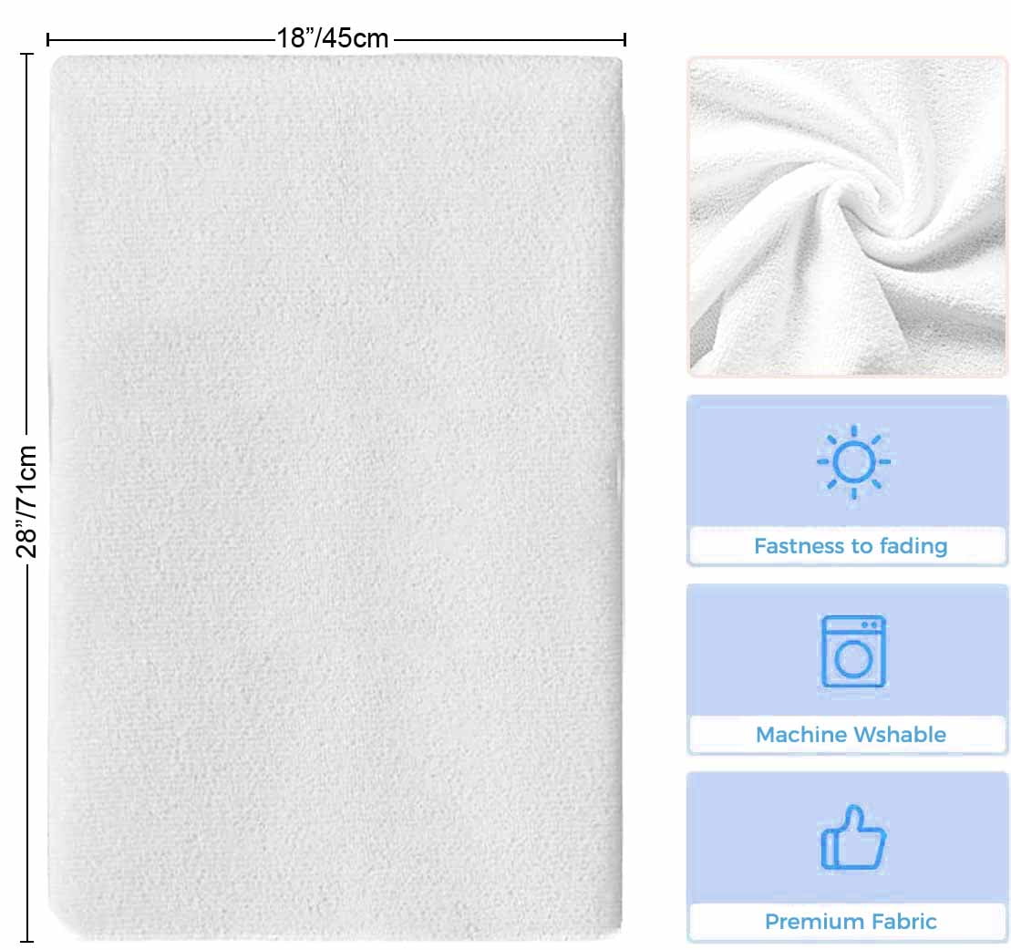Pure White Kitchen Towels Set of 3, Simple Solid Color Soft Microfiber Dish Towels, Absorbent Quick-Dry Washable Dishcloths for Kitchen Cleaning, Drying Dishes, 18x28 Inches