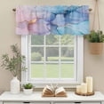 thumbnail image 3 of Purple Teal Golden Painting Window Valance Curtain Abstract Marble Texture Rod Pocket Short Curtain for Living Room, Bedroom & Kitchen Window Decor 42x18in, 3 of 8