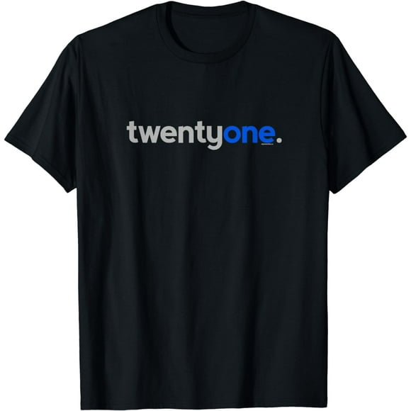 21st Birthday Gift Ideas for Him Men | Blue Twentyone Design T-Shirt