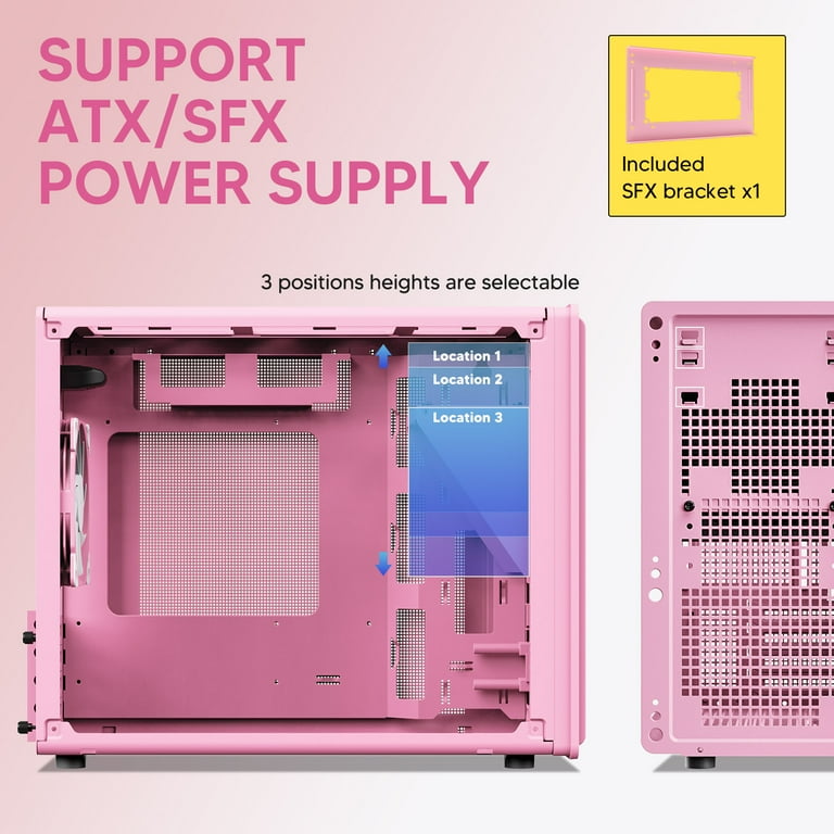 Vetroo M06 Micro-ATX/Mini-ITX Gaming PC Case, Compact High Airflow