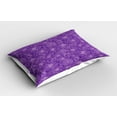 thumbnail image 2 of Ambesonne Dark Purple Pillow Sham 2 Pack, Floral Garden Art Retro, 26"x20", Lilac Violet, 2 of 3