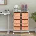 thumbnail image 2 of Costway 10-Drawer Storage Cart Utility Rolling Trolley Kitchen Organizer Skin Pink, 2 of 9