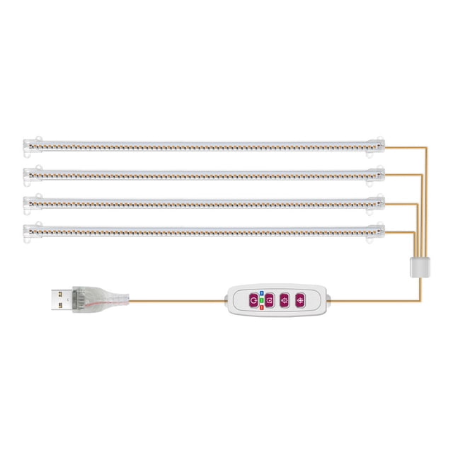 1/2/3/4Head LED Grow Light Strip Tube Indoor Plant USB Full Spectrum Phyto Lamp Dimmable Timer