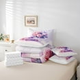 thumbnail image 5 of Manfei Romantic Rose Adult Bedding Comforter Set 7pcs, Plum Flower Floral King Bedding Sets, Art Watercolor Reversible Bed Sheets, Breathable Home Decor, 5 of 7