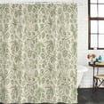thumbnail image 2 of Sage Green Flowers Shower Curtain, Waterproof Shower Curtains for Bathroom, Rustic Pastoral Botanical Floral Leaf Washable Fabric Bathtub Curtain Set Bath Decor with 12 Hooks Standard 72"x72", 2 of 8